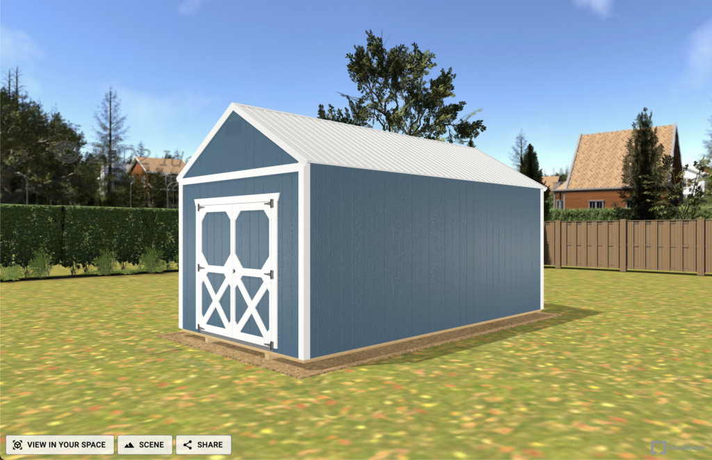 3D blue shed